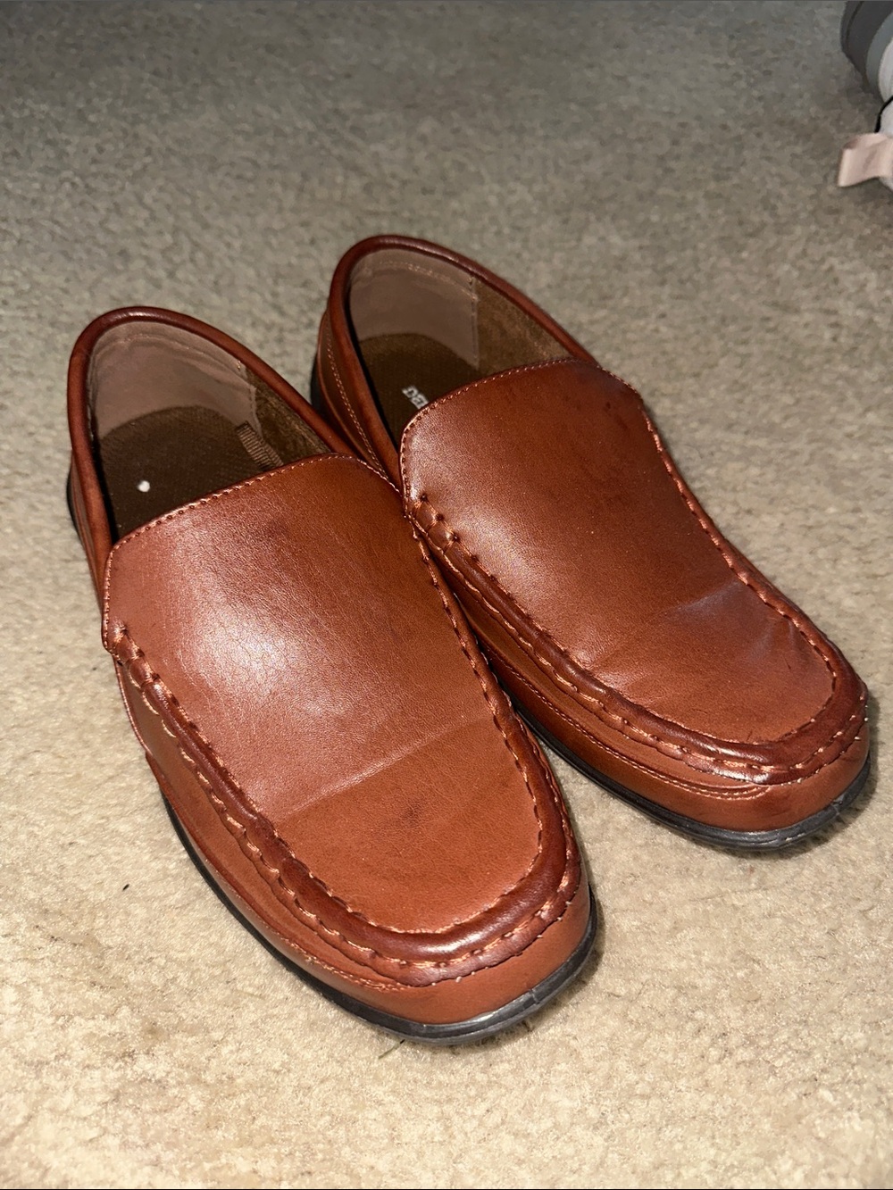Deer Stags Brown Leather Slip-On Moccasins